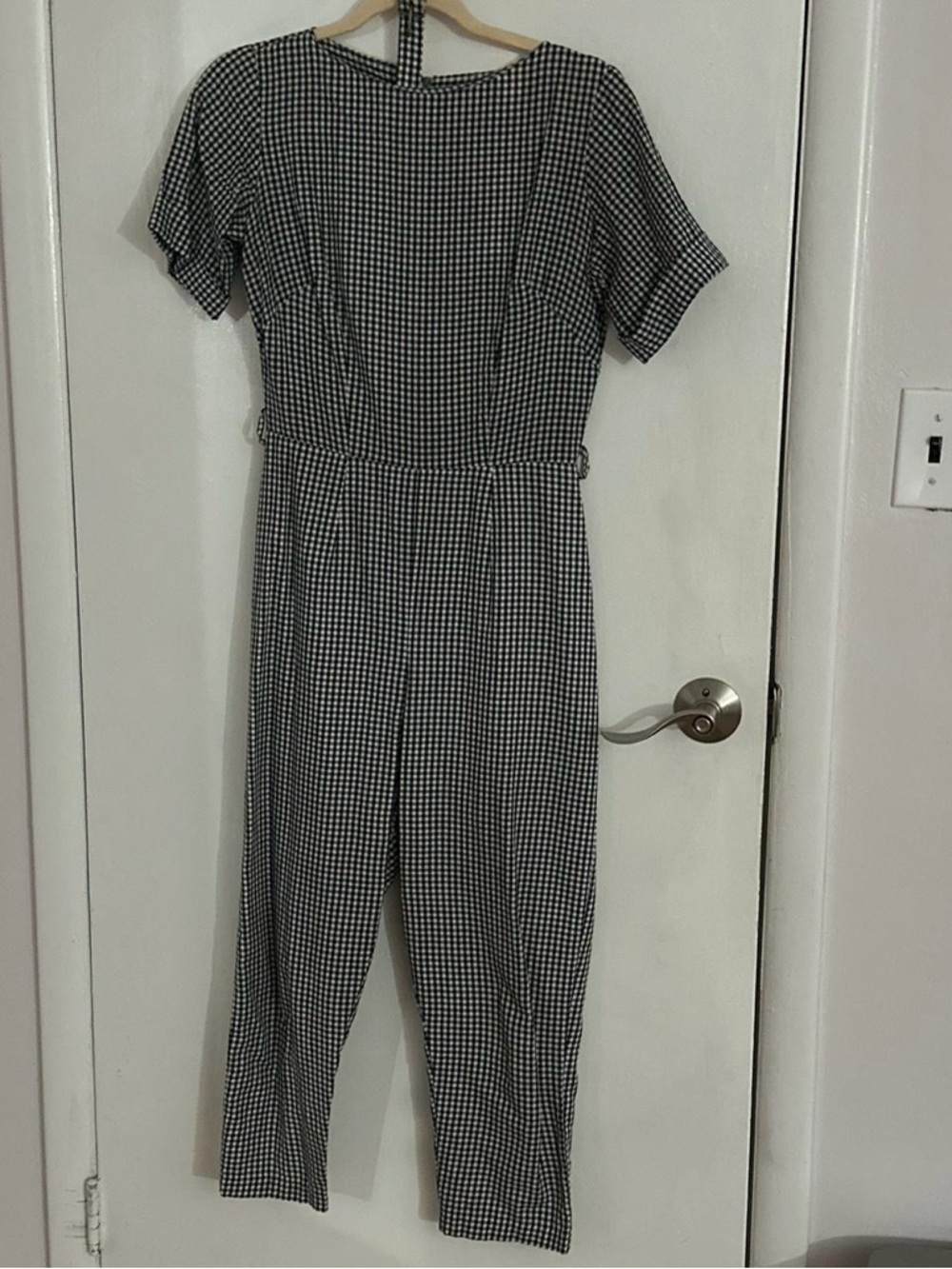 Vintage 1950s Black & White Gingham Jumpsuit